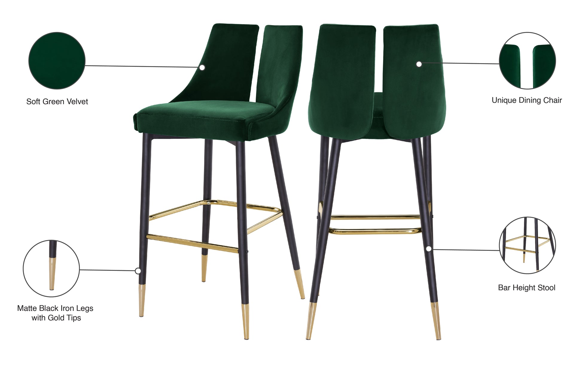 Sleek Velvet Stool - Sterling House Interiors (7679020204280)