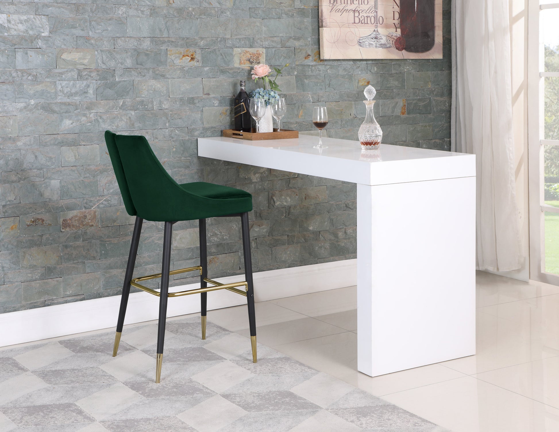 Sleek Velvet Stool - Sterling House Interiors (7679020204280)