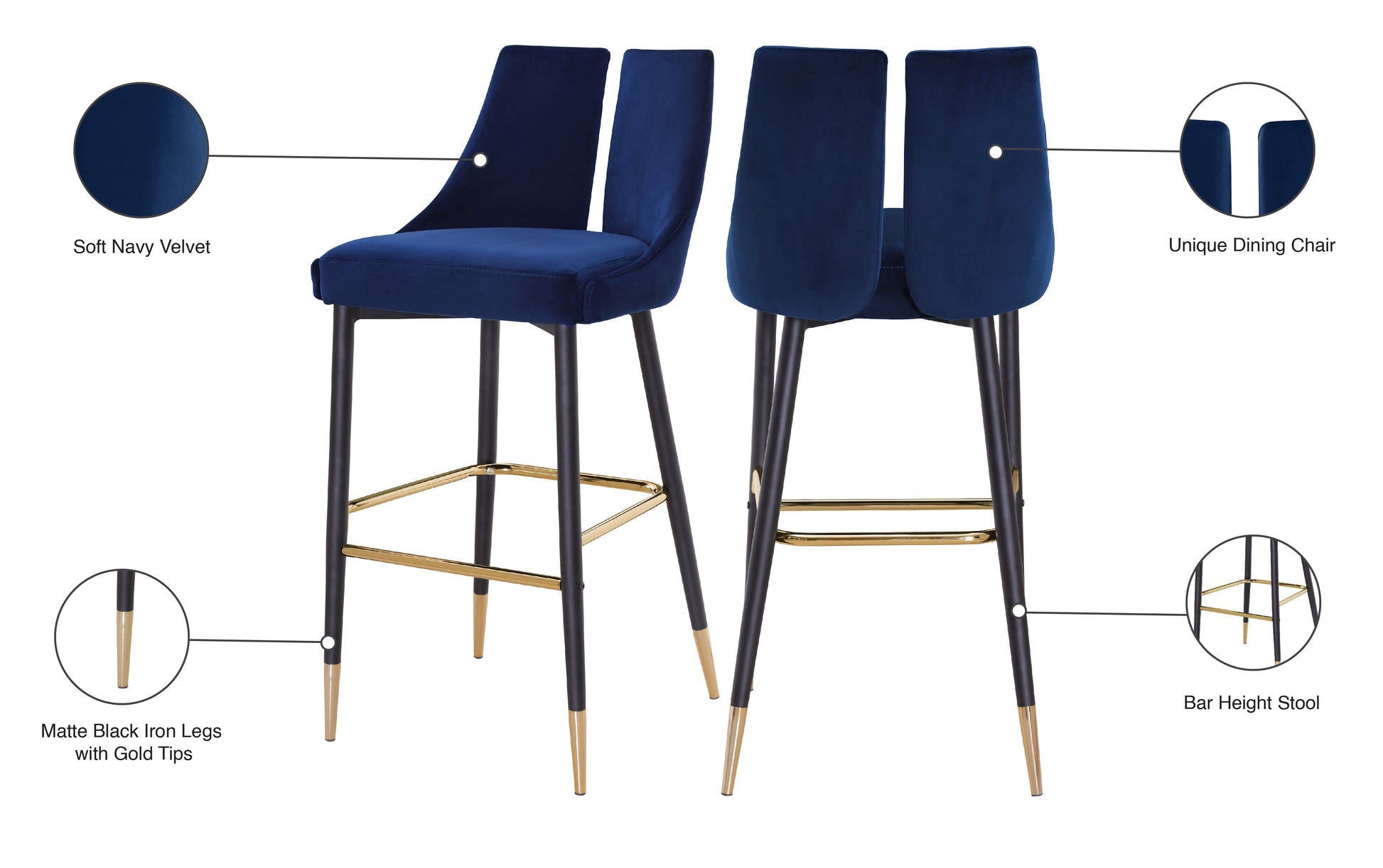 Sleek Velvet Stool - Sterling House Interiors (7679020204280)