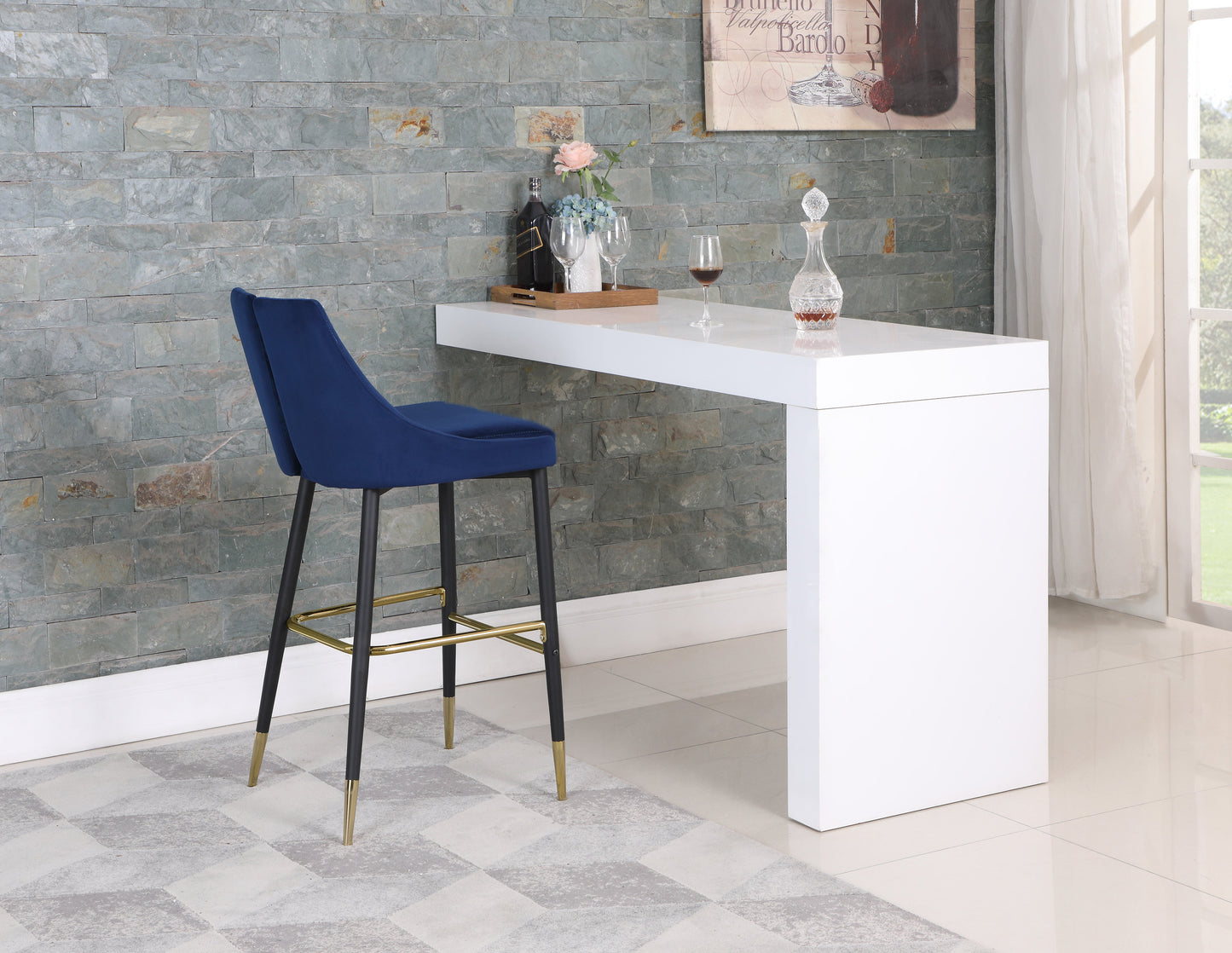 Sleek Velvet Stool - Sterling House Interiors (7679020204280)