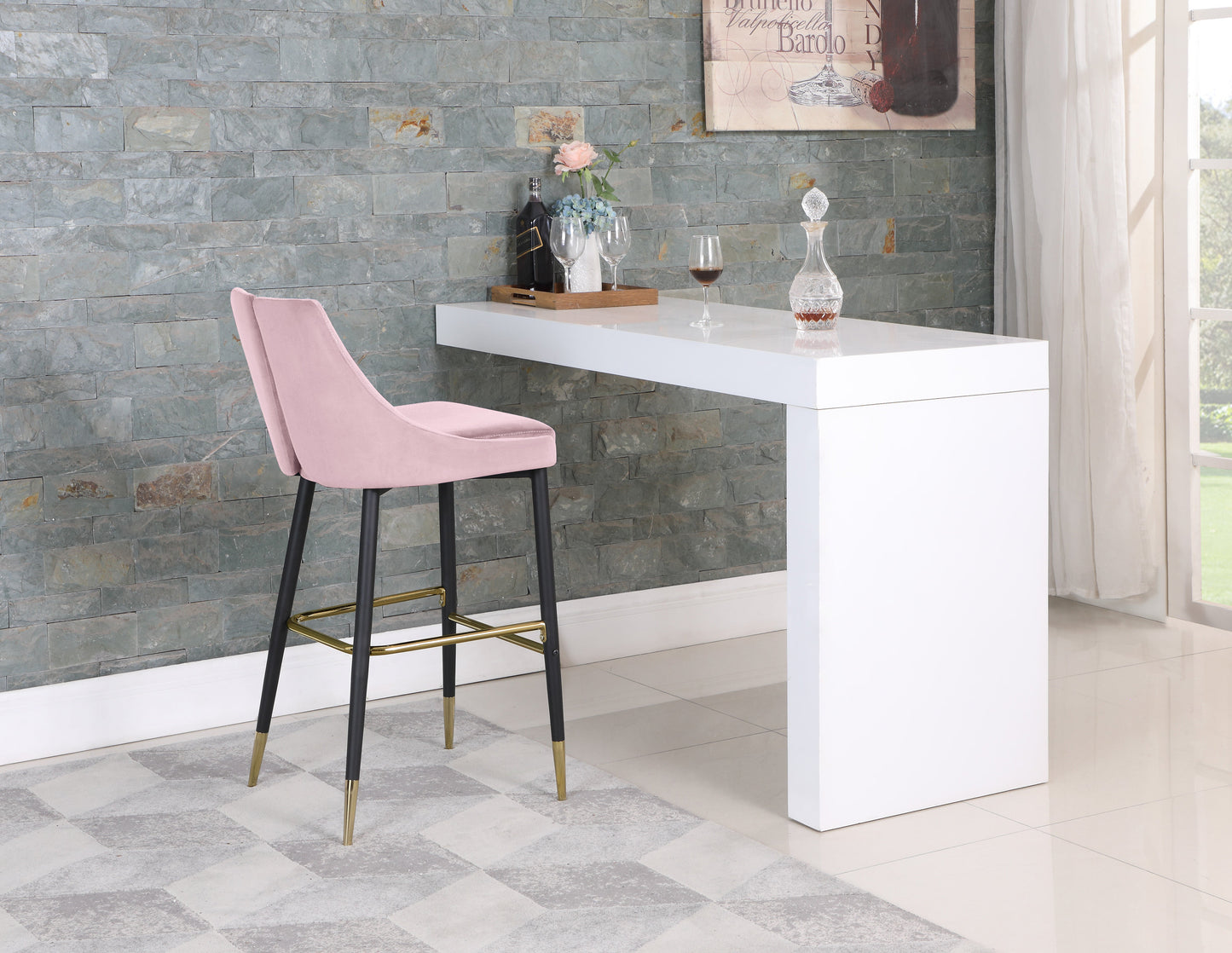 Sleek Velvet Stool - Sterling House Interiors (7679020204280)