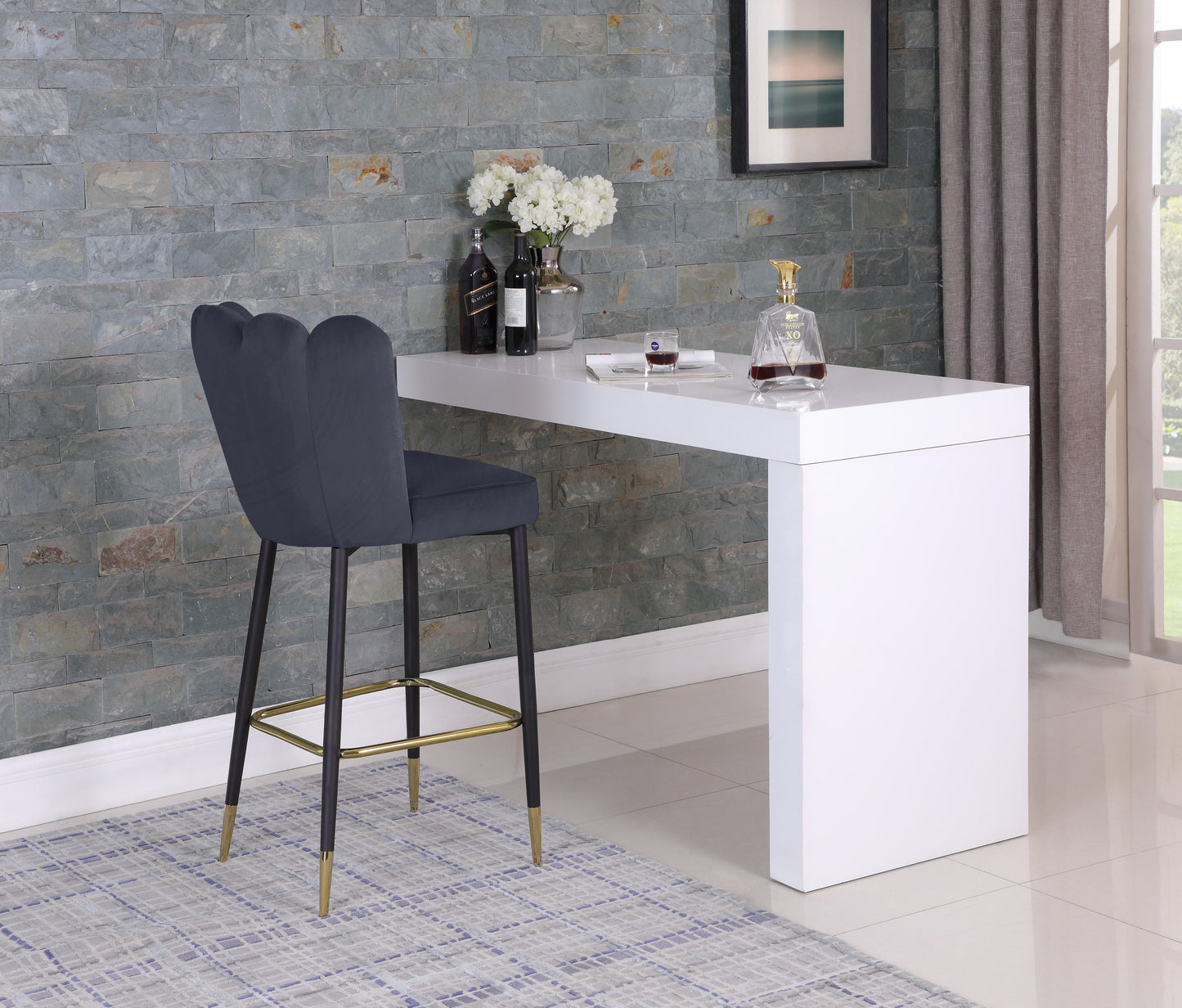 Lily Velvet Stool - Furniture Depot (7679020237048)