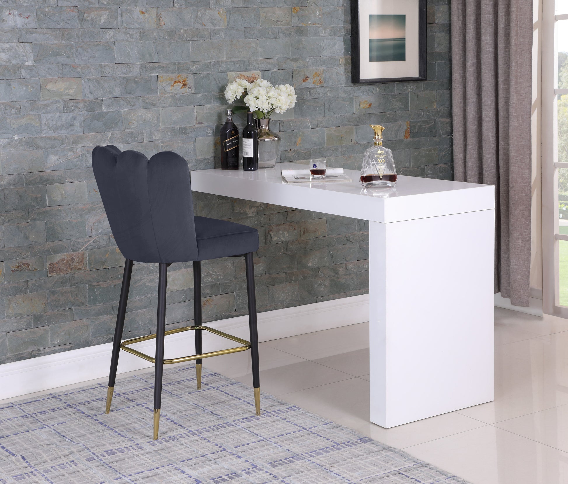 Lily Velvet Stool - Furniture Depot (7679020237048)