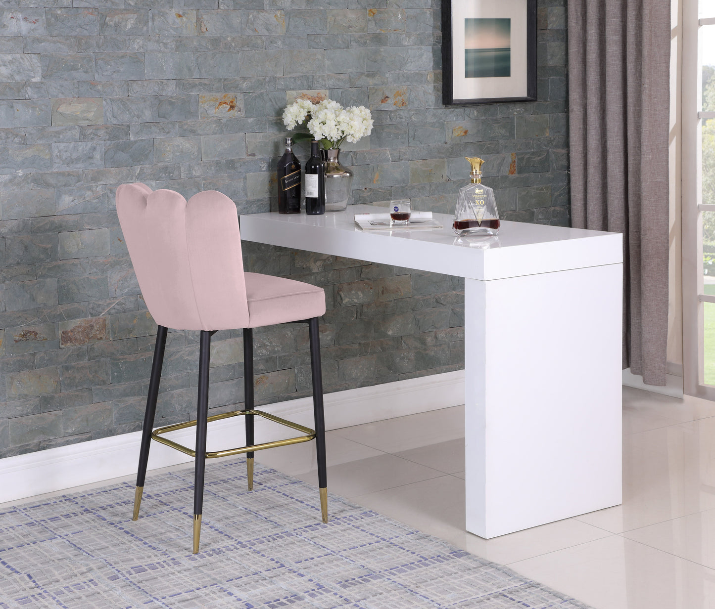 Lily Velvet Stool - Furniture Depot (7679020237048)