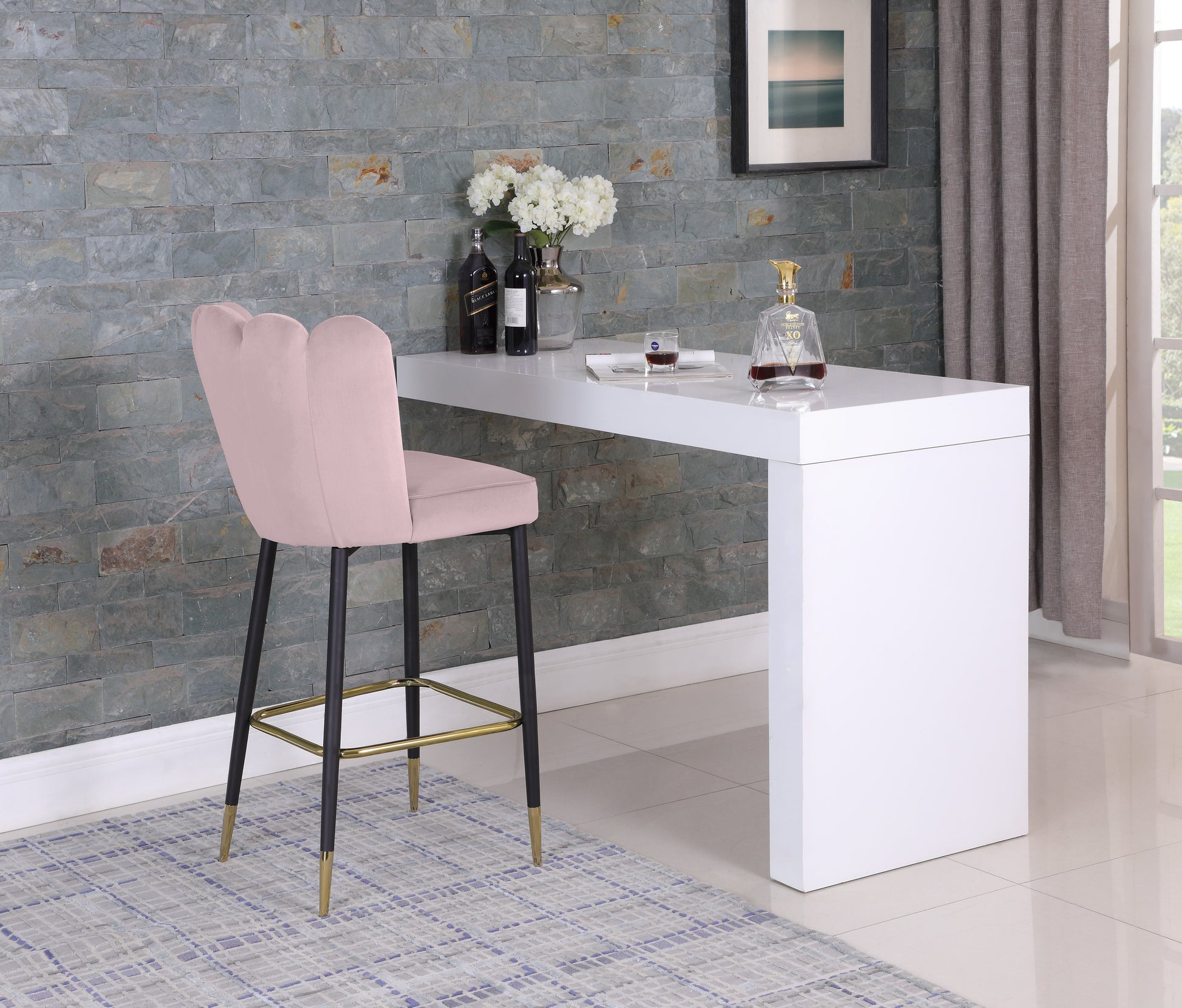 Lily Velvet Stool - Furniture Depot (7679020237048)