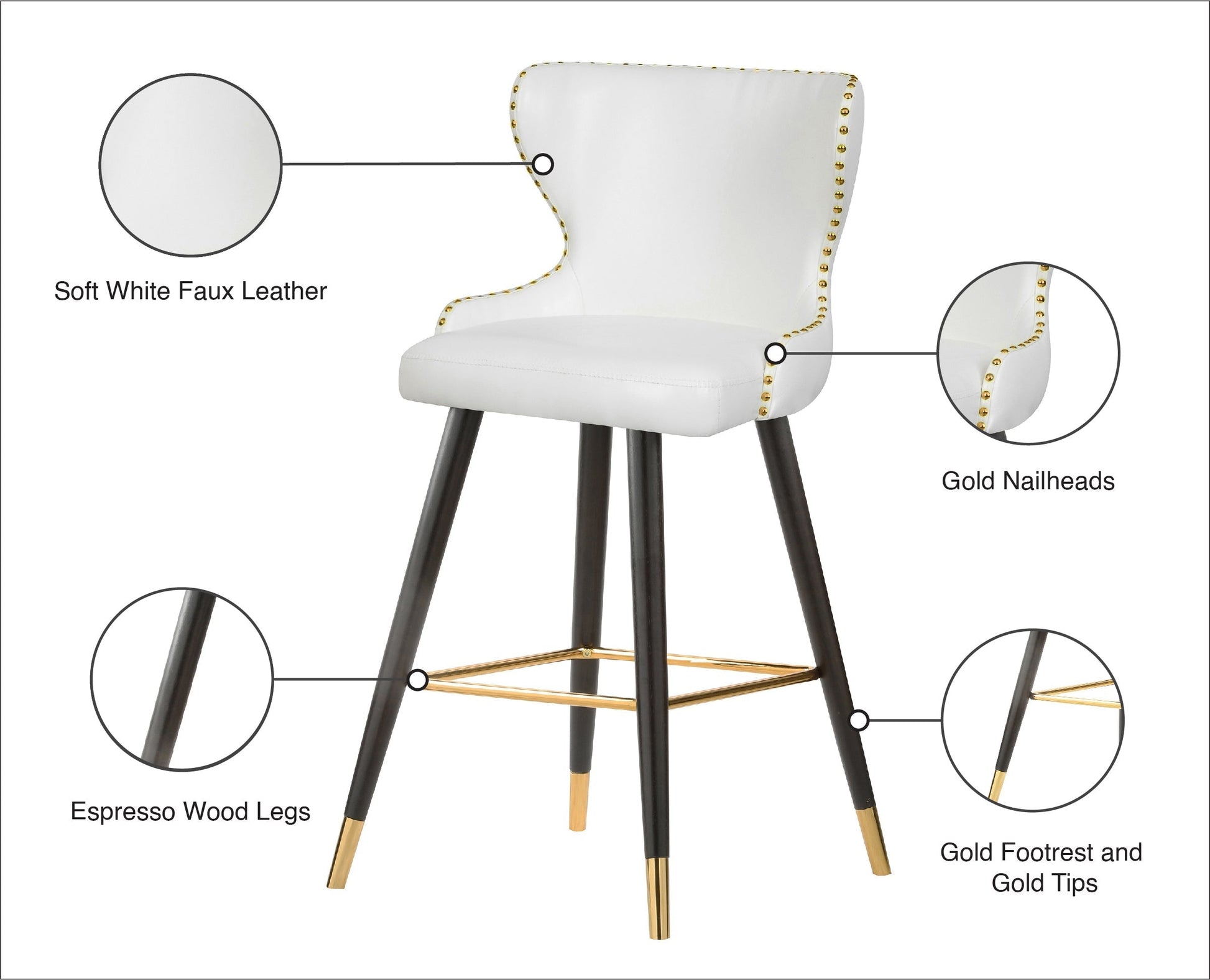 Hendrix Faux Leather Counter/Bar Stool - Furniture Depot