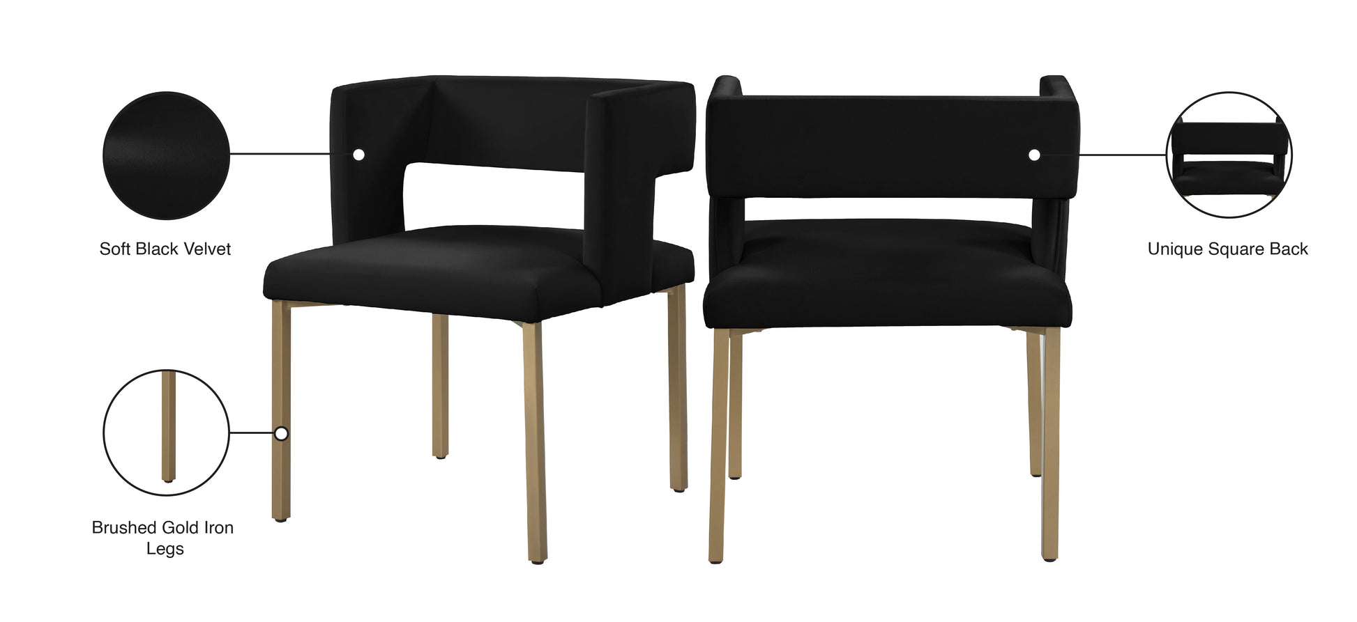 Caleb Velvet Dining Chair - Furniture Depot