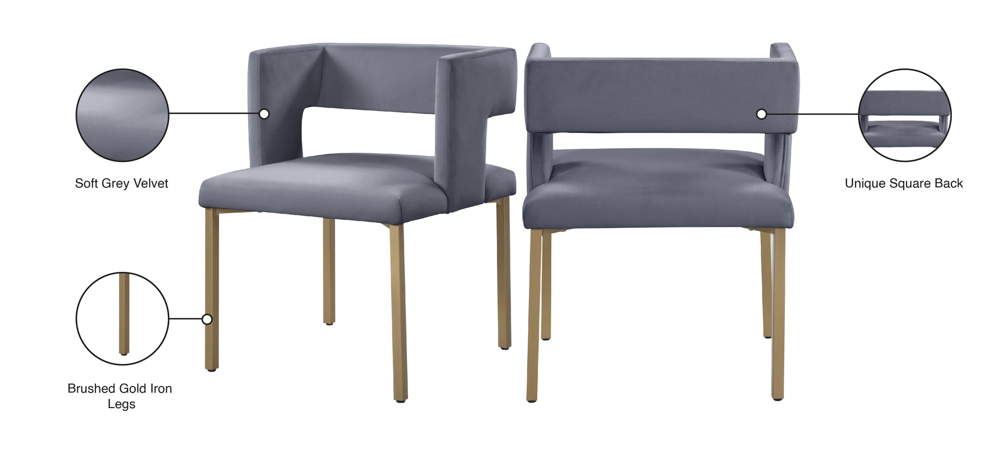 Caleb Velvet Dining Chair - Furniture Depot