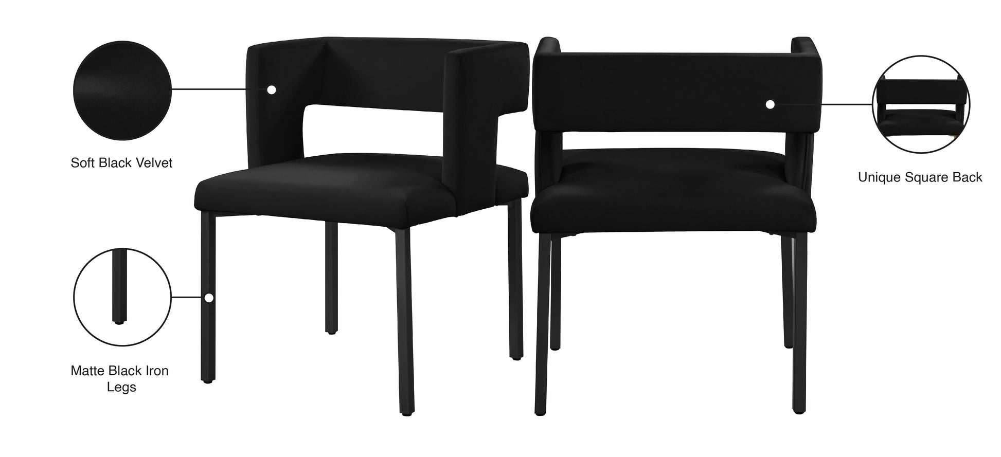 Caleb Velvet Dining Chair - Furniture Depot