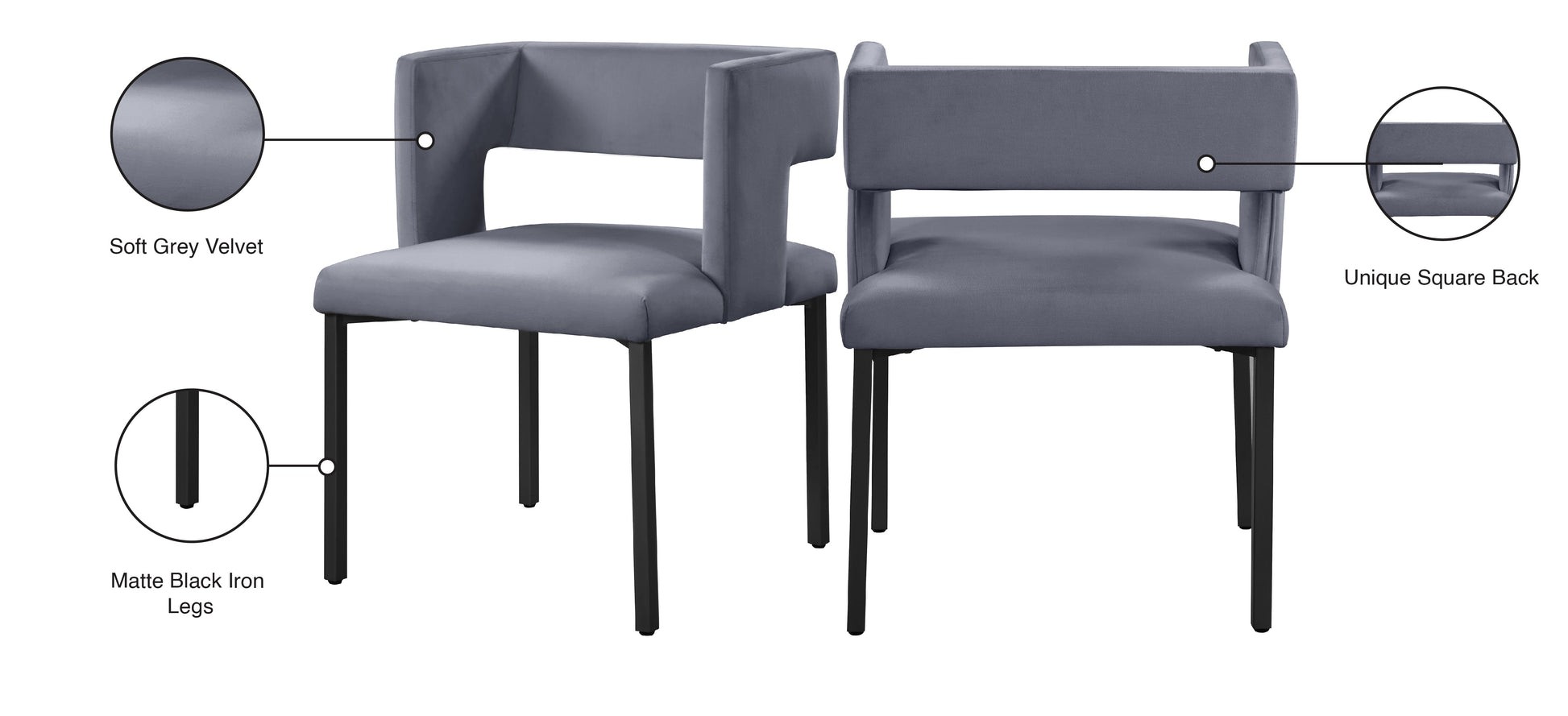 Caleb Velvet Dining Chair - Furniture Depot