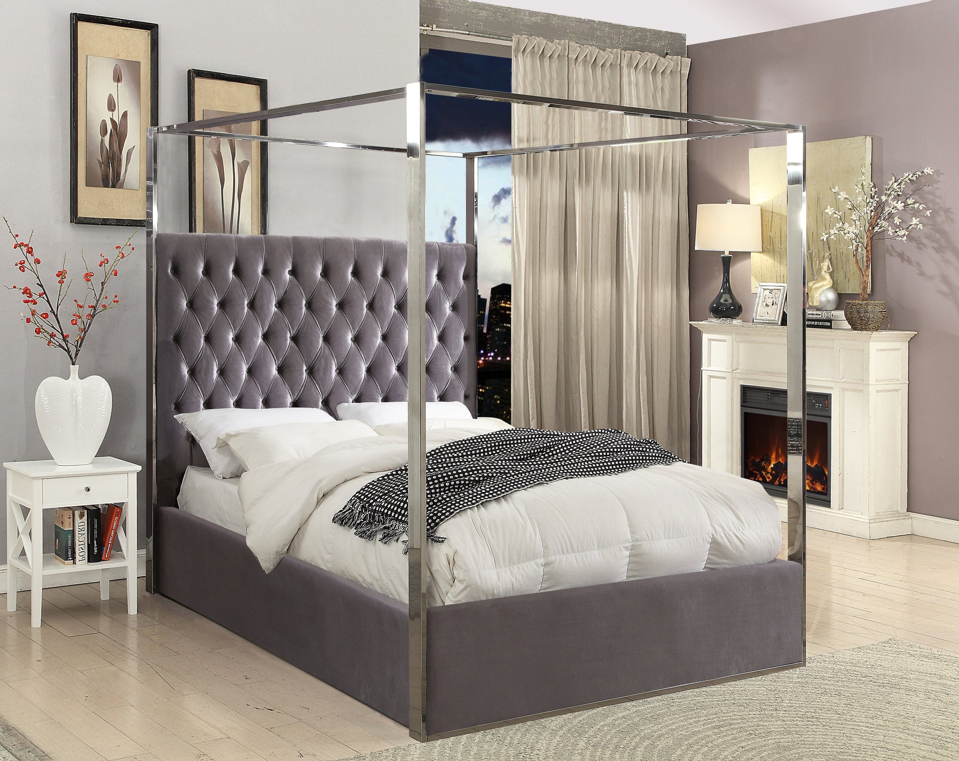 Porter Velvet Bed - Furniture Depot (7679025381624)