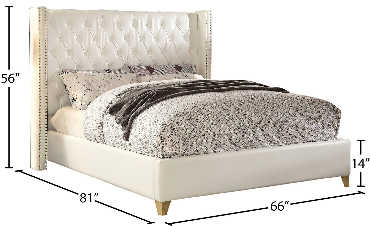 Soho White Bonded Leather Bed - Sterling House Interiors (7679026462968)