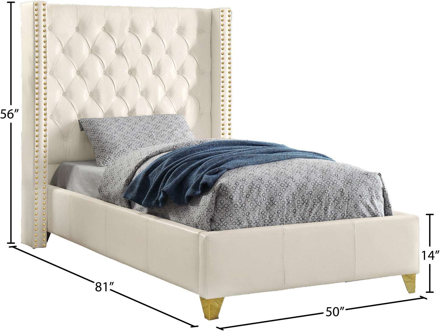 Soho White Bonded Leather Bed - Sterling House Interiors (7679026462968)