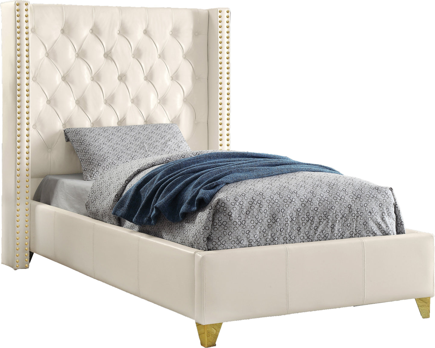 Soho White Bonded Leather Bed - Sterling House Interiors (7679026462968)