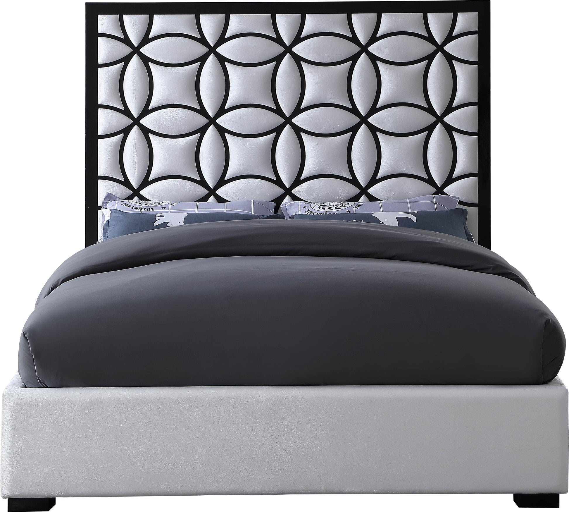 Taj White Velvet Bed - Sterling House Interiors (7679026528504)