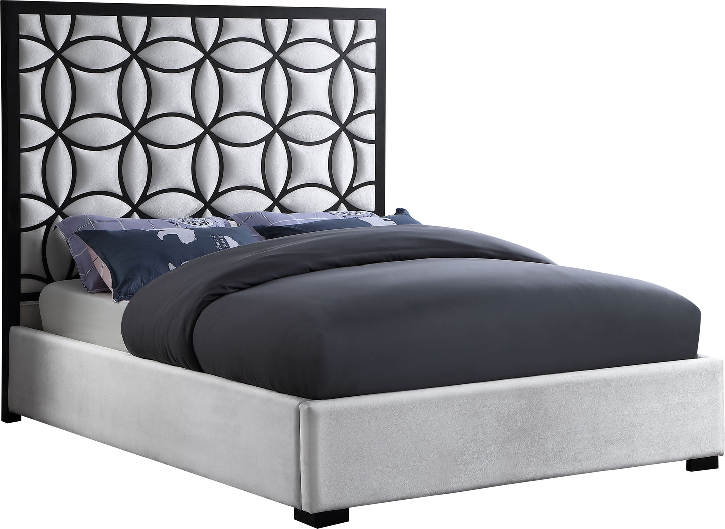 Taj White Velvet Bed - Sterling House Interiors (7679026528504)