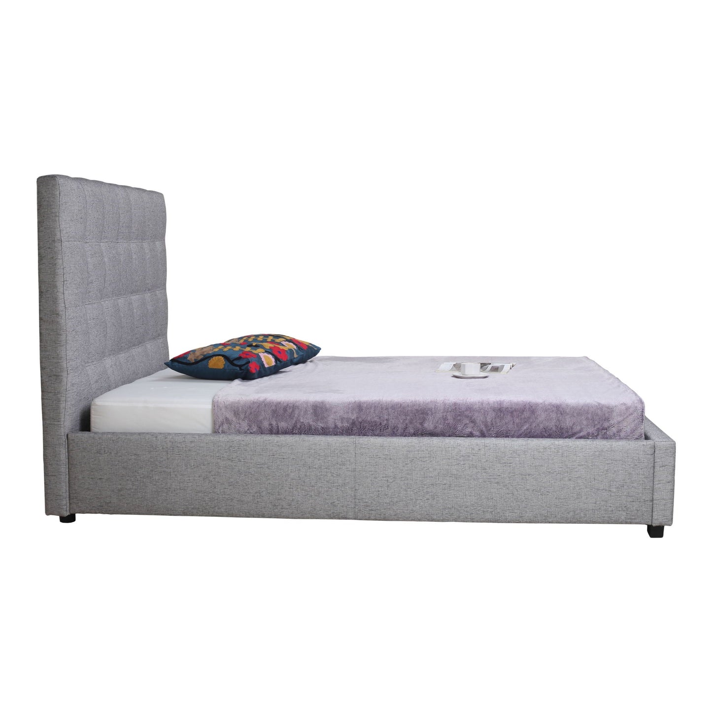 Belle Storage Bed Light Gray Fabric