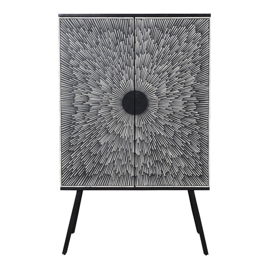 Sunburst Wine Cabinet Black